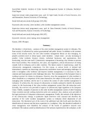 Kibernetinių incidentų valdymo sistemos Lietuvoje analizė 5 puslapis