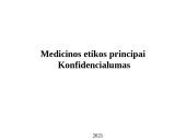 Medicinos etikos principai: konfidencialumas