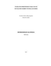 Homoseksualizmas ir jo atsiradimo priežastys