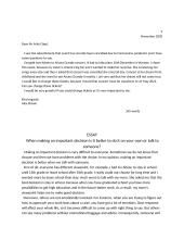 Letter and essay