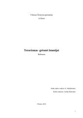 Terorizmas - grėsmė žmonijai