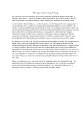 Advantages and disadvantages of dieting