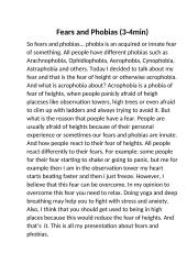 Fears and Phobias