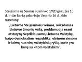 Steigiamasis seimas ir jo darbai. Klaipėdos prijungimas  17 puslapis