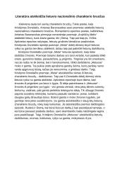 Literatūra atskleidžia lietuvio nacionalinio charakterio bruožus