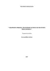 Eksporto prekių transportavimas ir muitinės procedūros