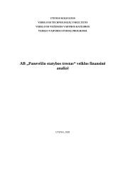 AB „Panevėžio statybos trestas“ veiklos finansinė analizė 