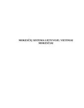 Mokesčių sistema Lietuvoje: vietiniai mokesčiai