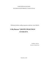 UAB ,,Plastara” praktikos ataskaita