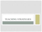 Teaching strategies