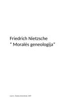 F. Nyčė "Moralės genealogija"