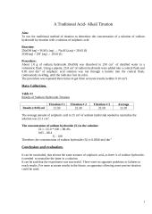 A traditional acid-alkali titration