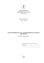 Charakteristika ir veiklos dokumentai: prekyba buities technika