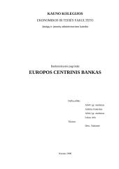 Europos centrinio banko analizė