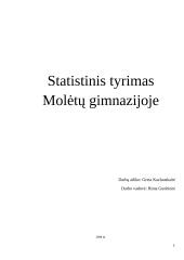 Statistinis ketvirtokų tyrimas Molėtų gimnazijoje