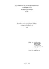 Europos Sąjungos institucijos. Klausimai - atsakymai