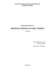 Medžiagų optinių savybių tyrimas