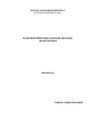 Elektros prietaisų sąnaudų ir kainų skaičiavimas