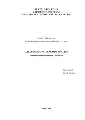 Situacijos analizė: UAB "Senukai"