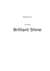 Business plan: car wash "Brilliant Shine"