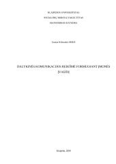 Dalykinės komunikacijos reikšmė formuojant įmonės įvaizdį