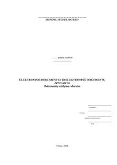Elektroninis dokumentas ir elektroninė dokumentų apyvarta