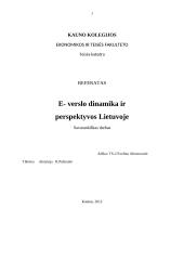 E-verslo dinamika ir perspektyvos Lietuvoje