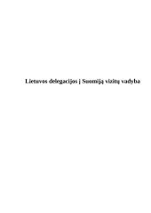 Lietuvos delegacijos į Suomiją vizitų vadyba 1 puslapis
