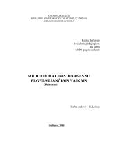 Socioedukacinis  darbas su elgetaujančiais vaikais