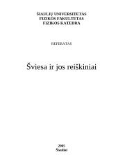 Šviesa ir jos reiškiniai