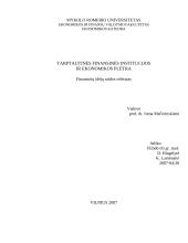 Tarptautinės finansinės institucijos ir ekonomikos plėtra 1 puslapis