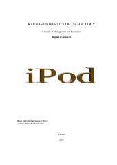 Report of research: iPod