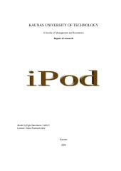 Report of research: iPod 1 puslapis