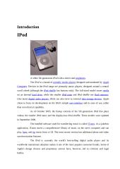 Report of research: iPod 2 puslapis