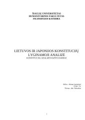 Lietuvos ir Japonijos konstitucijų lyginamoji analizė