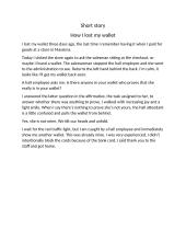 How I lost my wallet