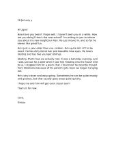 Letter about a new neighbor