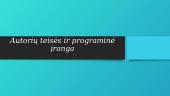 Autorių teisės ir programinė įranga