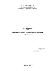 Patentologijos kontrolinis darbas