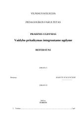 Vaidybos pritaikymas integruotame ugdyme