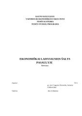 Ekonomiškai laisviausios valstybės pasaulyje 2015