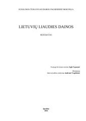 Lietuvių liaudies dainos, dainų klasifikacija