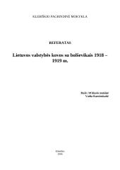 Lietuvos valstybės kovos su bolševikais 1918 – 1919 metais