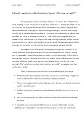 Individual problem formulation