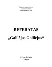 Galilėjas Galilėjus. Referatas 1 puslapis