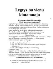 Lygtys  su vienu kintamuoju