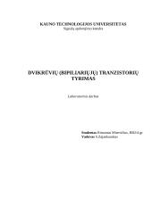Dvikrūvių arba bipoliariųjų tranzistorių tyrimas 