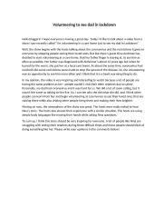 Volunteering to see dad in lockdown