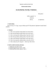 Elektrinių filtrų tyrimas