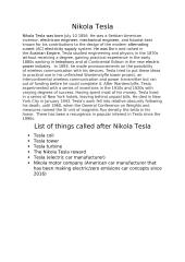 Nikola Tesla and his inventions